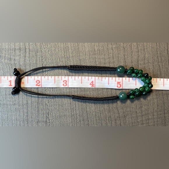 Beaded Natural Jade Gemstone Bracelet with Adjustable Cord - Picture 8 of 14